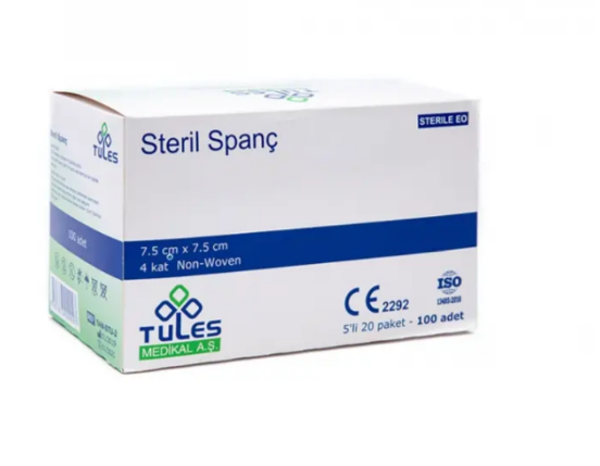 Tules Steril Spanç 7,5 cm x 7,5 cm 1 Kutu 100 Adet